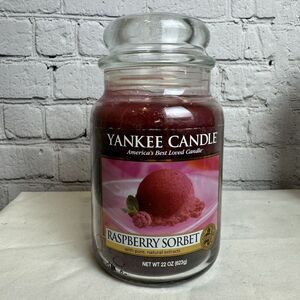 Yankee Candle 22 oz Black‎ Label: RASPBERRY SORBET PARTIAL BURN